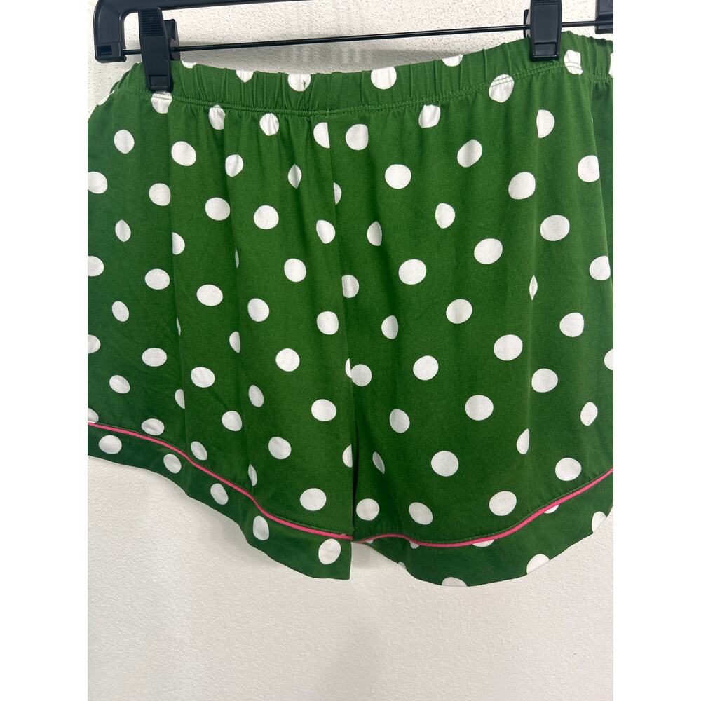 Kate Spade Green Pink White Polka Dots Pajama Shorts Set Size Large - Picture 11 of 13